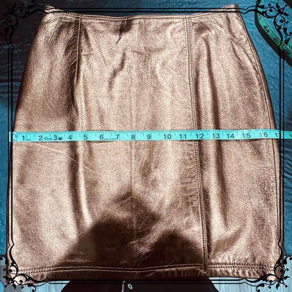 ISTANTE by Versace Copper Metallic Leather Skirt - Size 6 US / Italy 42 - Picture 11 of 12